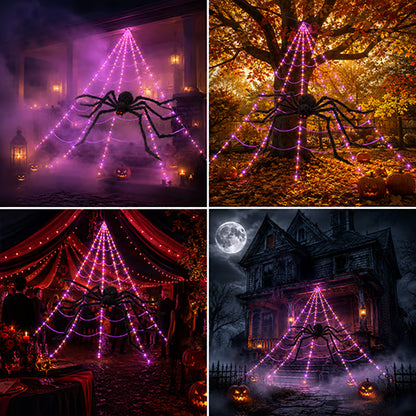 Falover® 17 FT 455-LED Outdoor Halloween Spider Web Lights