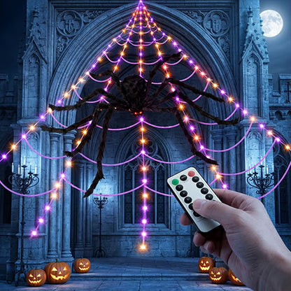 Falover® 17 FT 455-LED Outdoor Halloween Spider Web Lights