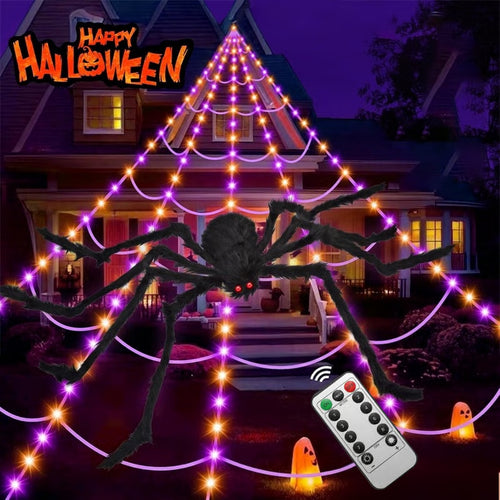 Falover® 17 FT 455-LED Outdoor Halloween Spider Web Lights