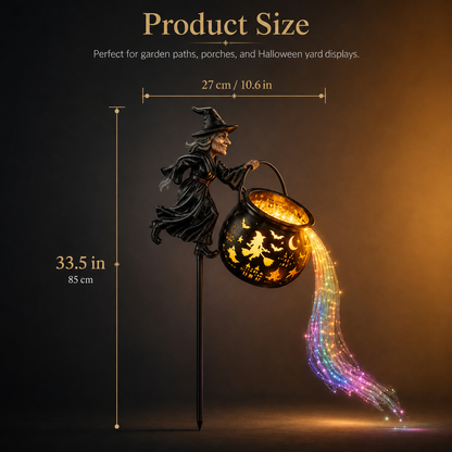 🎃 Halloween Flying Witch Cauldron Garden Light 👻 🌈
