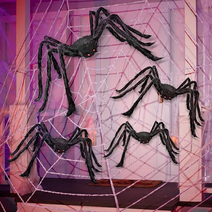 4 Packs Halloween Outdoor Decorations Spider Set