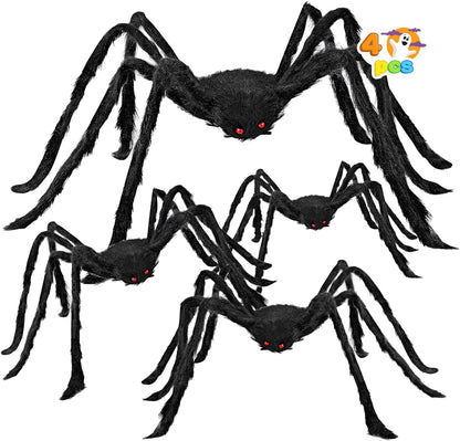 4 Packs Halloween Outdoor Decorations Spider Set