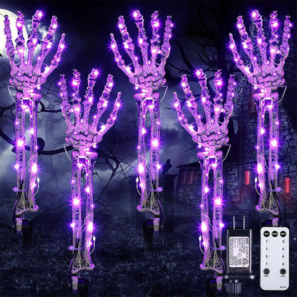 5 Pack Halloween Skeleton Arm Lights– 10FT Glowing LED Hands with 8 Modes