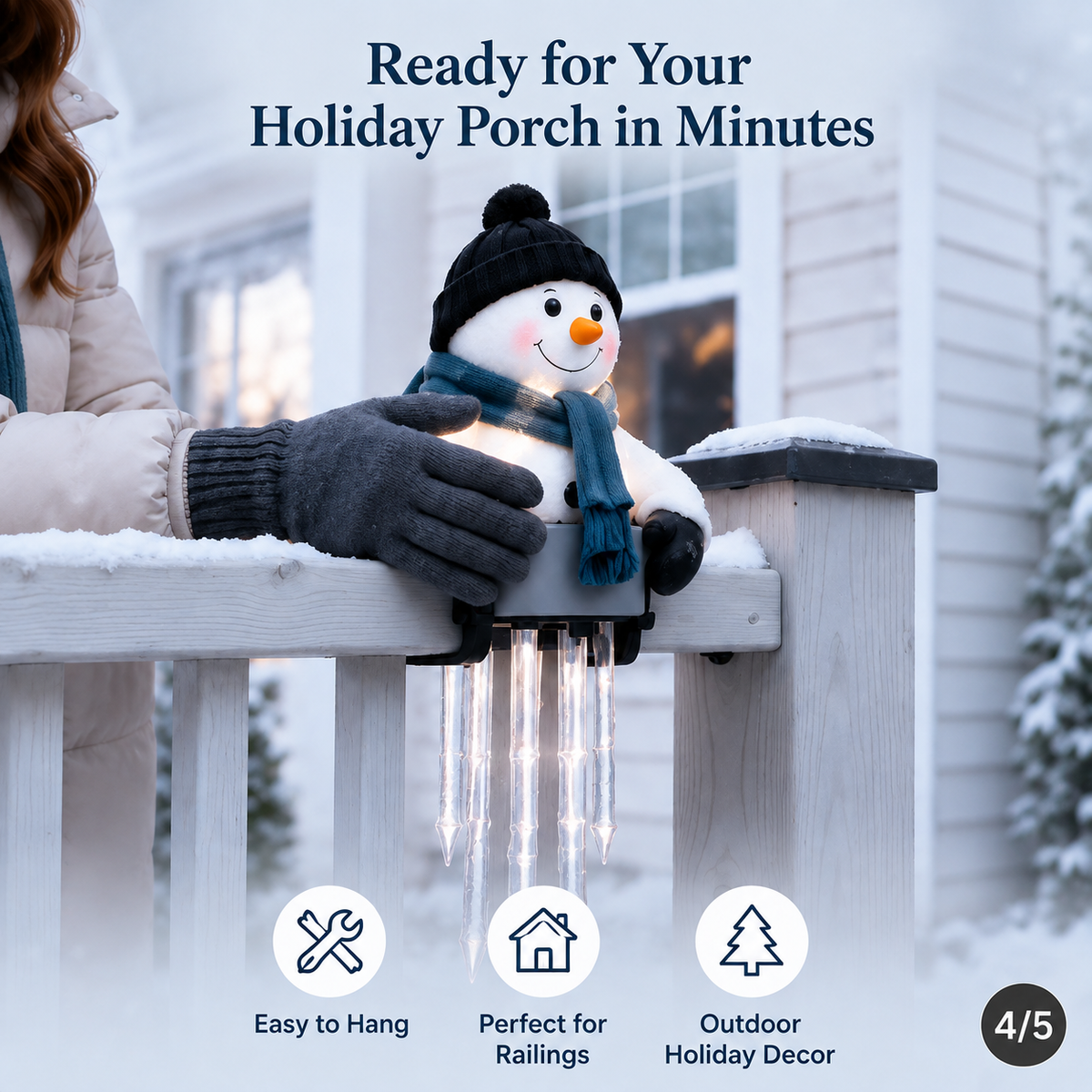 🔥 Today 53% OFF - WinterGlow Snowman Icicle Light Decor