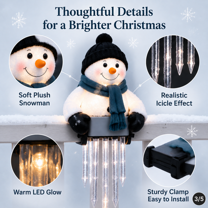🔥 Today 53% OFF - WinterGlow Snowman Icicle Light Decor
