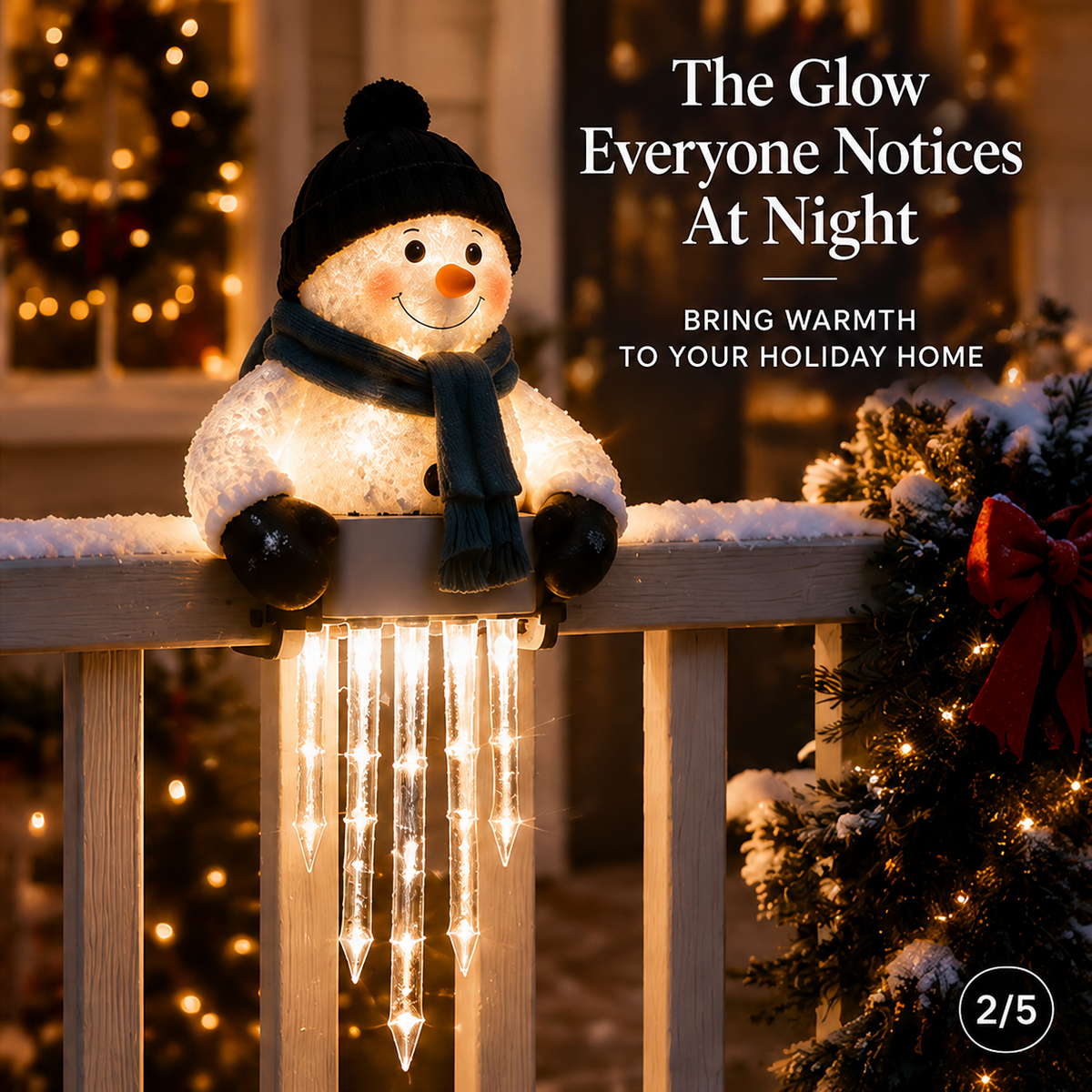 🔥 Today 53% OFF - WinterGlow Snowman Icicle Light Decor